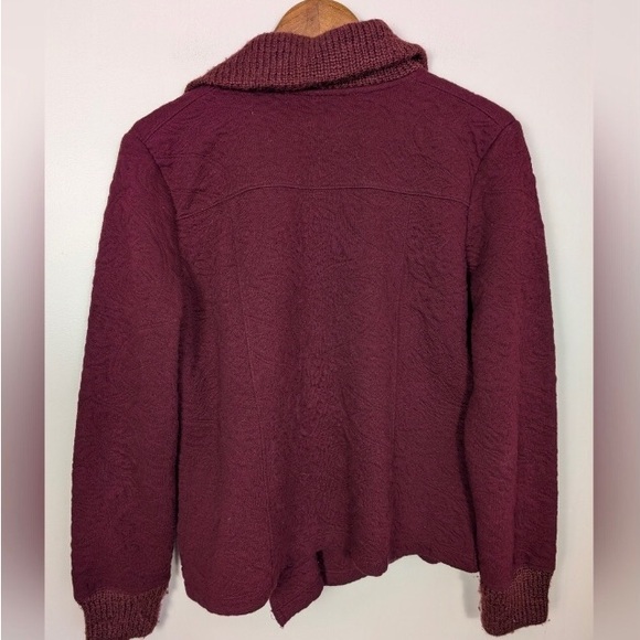 Anthropologie Red Bomber Jacket with Asymmetrical Design - Picture 3 of 6